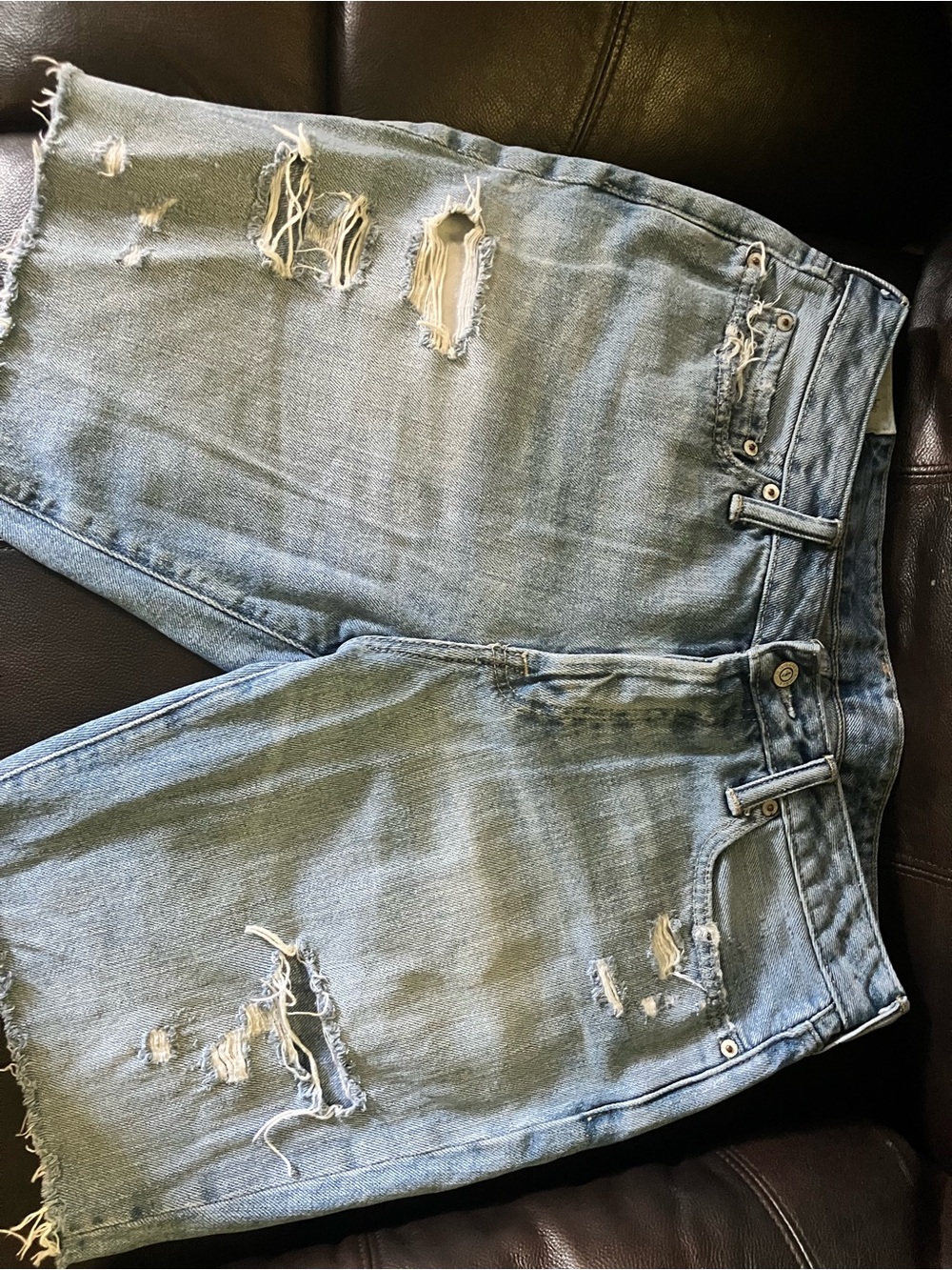 Abercrombie & Fitch Light Blue Distressed Boyfriend Jeans